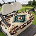 thumbnail image 1 of Golf Cart Seat Covers for 2 Seater,Boho Brown Teal Red Microfiber Cart Seat Towel Blanket,Southwestern Geometric Abstract Retro Absorbent NonSlip Bench Seats Protector for Golf Course 51"x31", 1 of 9
