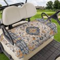 thumbnail image 1 of Golf Cart Seat Covers for 2 Seater, Boho Chic Ethnic Soft Microfiber Cart Seat Towel Blanket, Orange Blue Vintage Tribes Absorbent Breathable Non Slip Bench Seats Protector for Golf Course 51"x31", 1 of 9