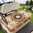 thumbnail image 1 of Golf Cart Seat Covers for 2 Seater,Boho Leaf Microfiber Cart Seat Towel Blanket,Orange Rustic Tribal Patterns Ethnic Bohemian Absorbent NonSlip Bench Seats Protector for Golf Course 51"x31", 1 of 9