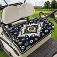 thumbnail image 1 of Golf Cart Seat Covers for 2 Seater,Boho Navy Blue Microfiber Cart Seat Towel Blanket,Ethnic Geometric Southwestern Retro Absorbent Breathable Non Slip Bench Seats Protector for Golf Course 51"x31", 1 of 9
