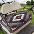 thumbnail image 1 of Golf Cart Seat Covers for 2 Seater,Boho Red Grey Microfiber Cart Seat Towel Blanket,Geometric Southwestern Retro Ethnic Absorbent Breathable Non Slip Bench Seats Protector for Golf Course 51"x31", 1 of 9