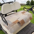 thumbnail image 1 of Golf Cart Seat Covers for 2 Seater, Brown Geometric Soft Microfiber Cart Seat Towel Blanket, Modern Oil Painting Abstract Absorbent Breathable Non Slip Bench Seats Protector for Golf Course 51"x31", 1 of 9