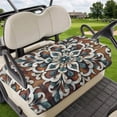 thumbnail image 1 of Golf Cart Seat Covers for 2 Seater, Brown Teal Boho Soft Microfiber Cart Seat Towel Blanket, Ethnic Rustic Abstract Flowers Absorbent Breathable Non Slip Bench Seats Protector for Golf Course 51"x31", 1 of 9
