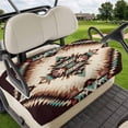 thumbnail image 1 of Golf Cart Seat Covers for 2 Seater,Brown Teal Red Boho Microfiber Cart Seat Towel Blanket,Ethnic Vintage Geometric Abstract Absorbent Breathable Non Slip Bench Seats Protector for Golf Course 51"x31", 1 of 9