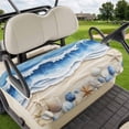 thumbnail image 1 of Golf Cart Seat Covers for 2 Seater,Coastal Blue Microfiber Cart Seat Towel Blanket,Starfish Beach Ocean Shell Sand Painting Absorbent Breathable Non Slip Bench Seats Protector for Golf Course 51"x31", 1 of 9