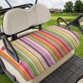 thumbnail image 1 of Golf Cart Seat Covers for 2 Seater, Colorful Striped Soft Microfiber Cart Seat Towel Blanket, Farmhouse Modern Stripes Art Absorbent Breathable Non Slip Bench Seats Protector for Golf Course 51"x31", 1 of 9