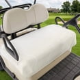 thumbnail image 1 of Golf Cart Seat Covers for 2 Seater,Cream Geometric Microfiber Cart Seat Towel Blanket,Modern White Stripe Abstract Distortion Art Absorbent NonSlip Bench Seats Protector for Golf Course 51"x31", 1 of 9