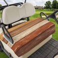 thumbnail image 1 of Golf Cart Seat Covers for 2 Seater,Farmhouse Burnt Orange Brown Microfiber Cart Seat Towel Blanket,Vintage Wooden Striped Absorbent Breathable Non Slip Bench Seats Protector for Golf Course 51"x31", 1 of 9