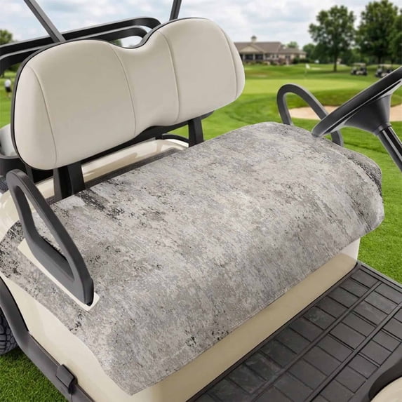 Golf Cart Seat Covers for 2 Seater, Gray Brown Soft Microfiber Cart Seat Towel Blanket, Vintage Shabby Texture Making Old Absorbent Breathable Non Slip Bench Seats Protector for Golf Course 51"x31"