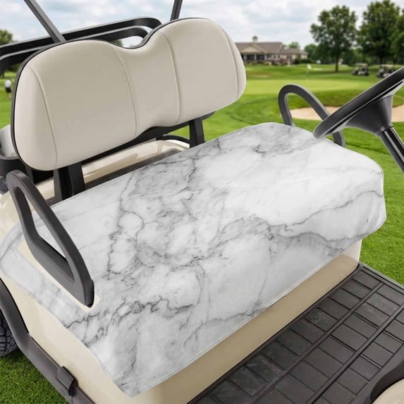 Golf Cart Seat Covers for 2 Seater,Gray Marble Microfiber Cart Seat Towel Blanket,Modern Simple Gradient Abstract Patterned Absorbent Breathable Non Slip Bench Seats Protector for Golf Course 51"x31"