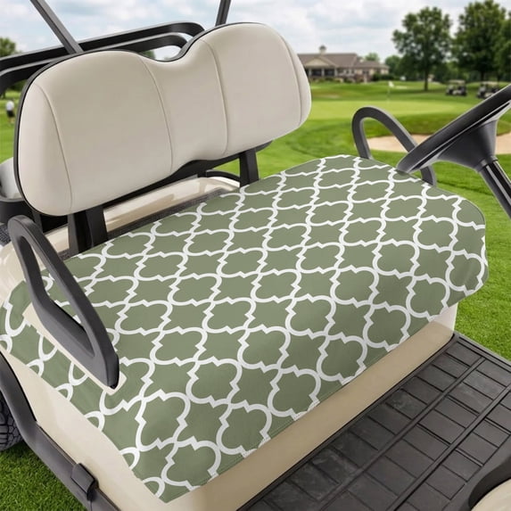 Golf Cart Seat Covers for 2 Seater,Green Morocco Microfiber Cart Seat Towel Blanket,Boho Farmhouse Abstract Geometric Simple Absorbent Breathable NonSlip Bench Seats Protector for Golf Course 51"x31"