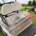 thumbnail image 1 of Golf Cart Seat Covers for 2 Seater,Grey Orange Coastal Microfiber Cart Seat Towel Blanket,Oil Painting Modern Abstract Art Absorbent Breathable Non Slip Bench Seats Protector for Golf Course 51"x31", 1 of 9