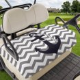 thumbnail image 1 of Golf Cart Seat Covers for 2 Seater, Grey Zigzag Soft Microfiber Cart Seat Towel Blanket, Coastal Nautical Anchor Stripes Absorbent Breathable Non Slip Bench Seats Protector for Golf Course 51"x31", 1 of 9