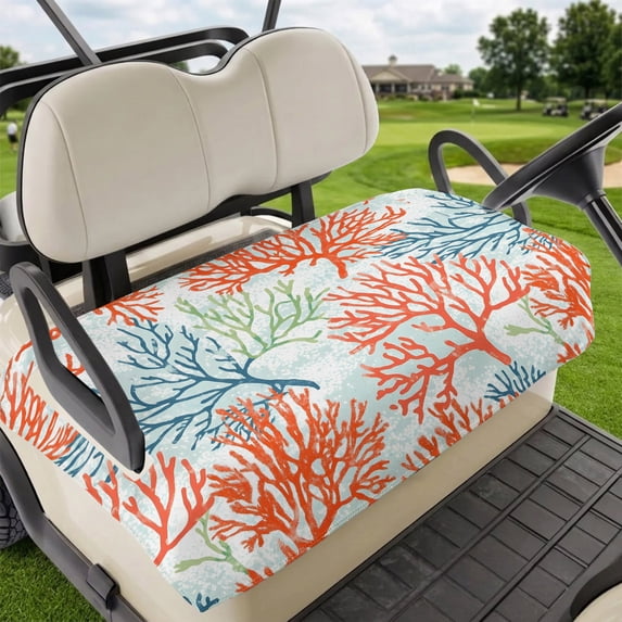 Golf Cart Seat Covers for 2 Seater,Ocean Coral Microfiber Cart Seat Towel Blanket,Abstract Boho Gradient Coastal Polka Dots Absorbent Breathable Non Slip Bench Seats Protector for Golf Course 51"x31"
