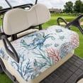 thumbnail image 1 of Golf Cart Seat Covers for 2 Seater, Ocean Crab Soft Microfiber Cart Seat Towel Blanket, Summer Coastal Coral Flower Shells Absorbent Breathable Non Slip Bench Seats Protector for Golf Course 51"x31", 1 of 9