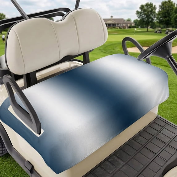 Golf Cart Seat Covers for 2 Seater,Ombre Dark Blue Microfiber Cart Seat Towel Blanket,Gradient White Abstract Minimalist Stripe Absorbent NonSlip Bench Seats Protector for Golf Course 51"x31"