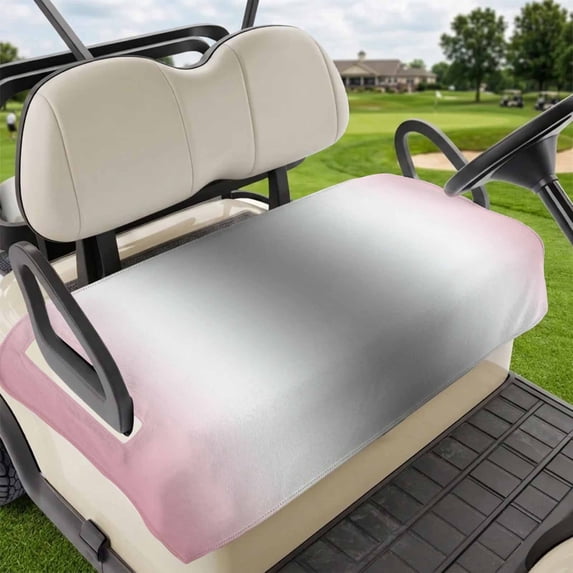 Golf Cart Seat Covers for 2 Seater, Pink Grey Soft Microfiber Cart Seat Towel Blanket, Gray Farmhouse Modern Rustic Absorbent Breathable Non Slip Bench Seats Protector for Golf Course 51"x31"