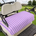 thumbnail image 1 of Golf Cart Seat Covers for 2 Seater,Purple Pink Microfiber Cart Seat Towel Blanket,Geometric Vertical Striped Solid Rainbow Absorbent Breathable Non Slip Bench Seats Protector for Golf Course 51"x31", 1 of 9