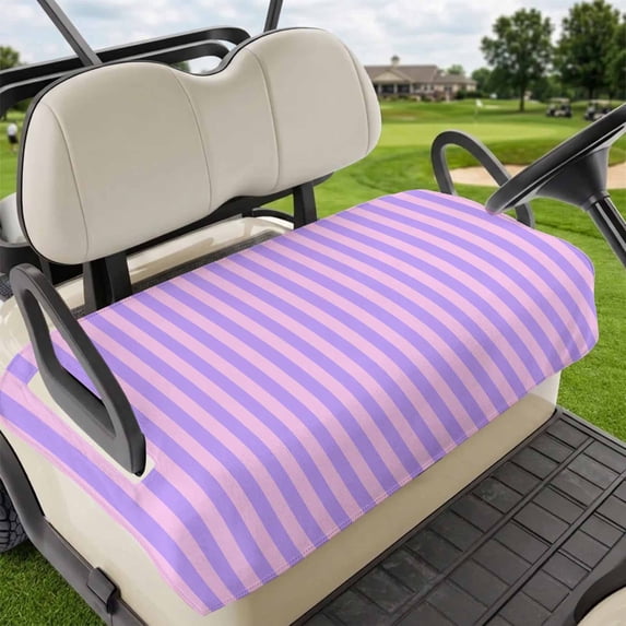 Golf Cart Seat Covers for 2 Seater,Purple Pink Microfiber Cart Seat Towel Blanket,Geometric Vertical Striped Solid Rainbow Absorbent Breathable Non Slip Bench Seats Protector for Golf Course 51"x31"