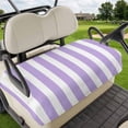 thumbnail image 1 of Golf Cart Seat Covers for 2 Seater,Purple Striped Microfiber Cart Seat Towel Blanket,Modern Farmhouse Purple White Stripes Absorbent Breathable Non Slip Bench Seats Protector for Golf Course 51"x31", 1 of 9