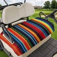 thumbnail image 1 of Golf Cart Seat Covers for 2 Seater, Rainbow Stripe Soft Microfiber Cart Seat Towel Blanket, Boho Minimalist Geometric Line Absorbent Breathable Non Slip Bench Seats Protector for Golf Course 51"x31", 1 of 9