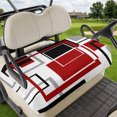 thumbnail image 1 of Golf Cart Seat Covers for 2 Seater,Red Black Geometric Microfiber Cart Seat Towel Blanket,Contemporary Gray Abstract Stripes Absorbent Breathable NonSlip Bench Seats Protector for Golf Course 51"x31", 1 of 9
