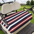 thumbnail image 1 of Golf Cart Seat Covers for 2 Seater, Red Navy Blue Striped Soft Microfiber Cart Seat Towel Blanket, Contemporary Minimalist Absorbent Breathable Non Slip Bench Seats Protector for Golf Course 51"x31", 1 of 9