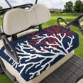 thumbnail image 1 of Golf Cart Seat Covers for 2 Seater,Red White Coral Microfiber Cart Seat Towel Blanket,Summer Ocean Nautical Coastal Navy Blue Absorbent NonSlip Bench Seats Protector for Golf Course 51"x31", 1 of 9