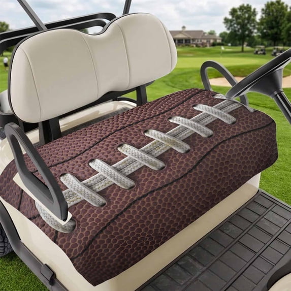 Golf Cart Seat Covers for 2 Seater, Rugby Sport Soft Microfiber Cart Seat Towel Blanket, Usa Sport White Red Brown Ball Absorbent Breathable Non Slip Bench Seats Protector for Golf Course 51"x31"