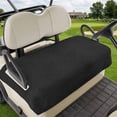 thumbnail image 1 of Golf Cart Seat Covers for 2 Seater,Solid Black Microfiber Cart Seat Towel Blanket,Retro Minimalism Abstract Denim Texture Absorbent Breathable Non Slip Bench Seats Protector for Golf Course 51"x31", 1 of 9