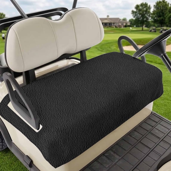 Golf Cart Seat Covers for 2 Seater,Solid Black Microfiber Cart Seat Towel Blanket,Retro Minimalism Abstract Denim Texture Absorbent Breathable Non Slip Bench Seats Protector for Golf Course 51"x31"