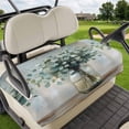 thumbnail image 1 of Golf Cart Seat Covers for 2 Seater,Spring Eucalyptus Microfiber Cart Seat Towel Blanket,Pastoral Botanical Leaf Retro Rustic Absorbent Breathable NonSlip Bench Seats Protector for Golf Course 51"x31", 1 of 9