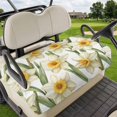 thumbnail image 1 of Golf Cart Seat Covers for 2 Seater,Spring Flowers Microfiber Cart Seat Towel Blanket,White Botanical Nature Daffodils Floral Absorbent Breathable NonSlip Bench Seats Protector for Golf Course 51"x31", 1 of 9