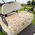 thumbnail image 1 of Golf Cart Seat Covers for 2 Seater,Spring White Daisy Microfiber Cart Seat Towel Blanket,Farmhouse Floral Orange Buffalo Plaid Absorbent NonSlip Bench Seats Protector for Golf Course 51"x31", 1 of 9