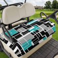 thumbnail image 1 of Golf Cart Seat Covers for 2 Seater,Teal Blue Black Geometric Microfiber Cart Seat Towel Blanket,Modern Abstract Art Block Absorbent Breathable Non Slip Bench Seats Protector for Golf Course 51"x31", 1 of 9