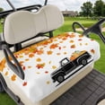 thumbnail image 1 of Golf Cart Seat Covers for 2 Seater,Thanksgiving Microfiber Cart Seat Towel Blanket,Fall Black Truck Orange Maple Leaves Retro Absorbent NonSlip Bench Seats Protector for Golf Course 51"x31", 1 of 9