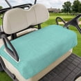 thumbnail image 1 of Golf Cart Seat Covers for 2 Seater,Turquoise Burlap Texture Soft Microfiber Cart Seat Towel Blanket,Farmhouse Vintage Aqua Absorbent Breathable Non Slip Bench Seats Protector for Golf Course 51"x31", 1 of 9