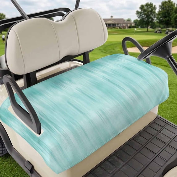 Golf Cart Seat Covers for 2 Seater, Turquoise Soft Microfiber Cart Seat Towel Blanket, Modern Abstract Art Ombre Striped Absorbent Breathable Non Slip Bench Seats Protector for Golf Course 51"x31"