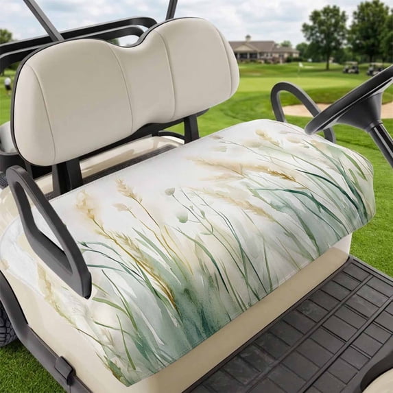 Golf Cart Seat Covers for 2 Seater,Vintage Green Leaf Microfiber Cart Seat Towel Blanket,Spring Country Retro Botanical Absorbent Breathable Non Slip Bench Seats Protector for Golf Course 51"x31"