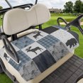 thumbnail image 1 of Golf Cart Seat Covers for 2 Seater,Vintage Plaid Microfiber Cart Seat Towel Blanket,Farmhouse Bear Deer Trees Forest Checked Absorbent Breathable NonSlip Bench Seats Protector for Golf Course 51"x31", 1 of 9