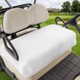 thumbnail image 1 of Golf Cart Seat Covers for 2 Seater, White Soft Microfiber Cart Seat Towel Blanket, Modern Minimalist Pure Soild Color Absorbent Breathable Non Slip Bench Seats Protector for Golf Course 51"x31", 1 of 9