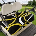thumbnail image 1 of Golf Cart Seat Covers for 2 Seater,Yellow Geometric Microfiber Cart Seat Towel Blanket,Modern Abstract Simple Lines Black Absorbent Breathable Non Slip Bench Seats Protector for Golf Course 51"x31", 1 of 9