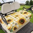 thumbnail image 1 of Golf Cart Seat Covers for 2 Seater,Yellow Sunflower Microfiber Cart Seat Towel Blanket,Vintage Country Bee Plaid Ginger Check Absorbent NonSlip Bench Seats Protector for Golf Course 51"x31", 1 of 9