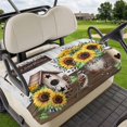 thumbnail image 1 of Golf Cart Seat Covers for 2 Seater,Yellow Sunflowers Microfiber Cart Seat Towel Blanket,Western Star Farmhouse White Wooden Absorbent Breathable Non Slip Bench Seats Protector for Golf Course 51"x31", 1 of 9