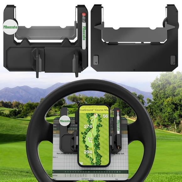 Golf Cart Steering Wheel Phone Holder,Flip Up Golf Cart Phone Holder,Waterproof Non-Slip Golf Cart Phone Mount,Golf Cart Accessories, Suitable For Club Car/Ezgo/Yamaha Models,Phone Mount Wide 2"-3.5"