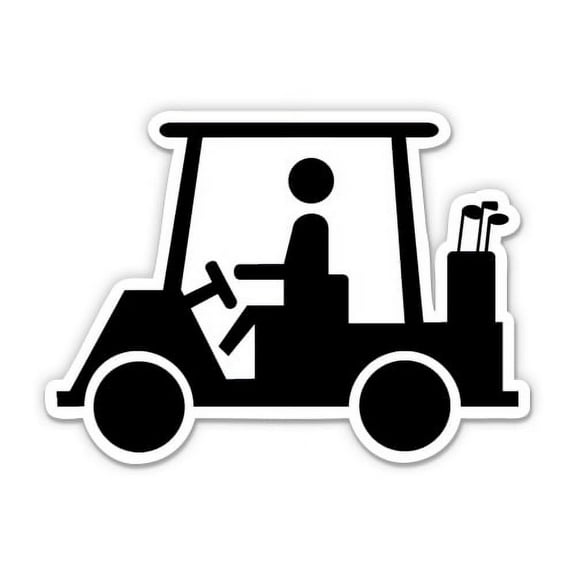 Golf Cart Tropical Retro Vibe - 3" Vinyl Sticker - For Car Laptop Water Bottle Phone - Waterproof Decal