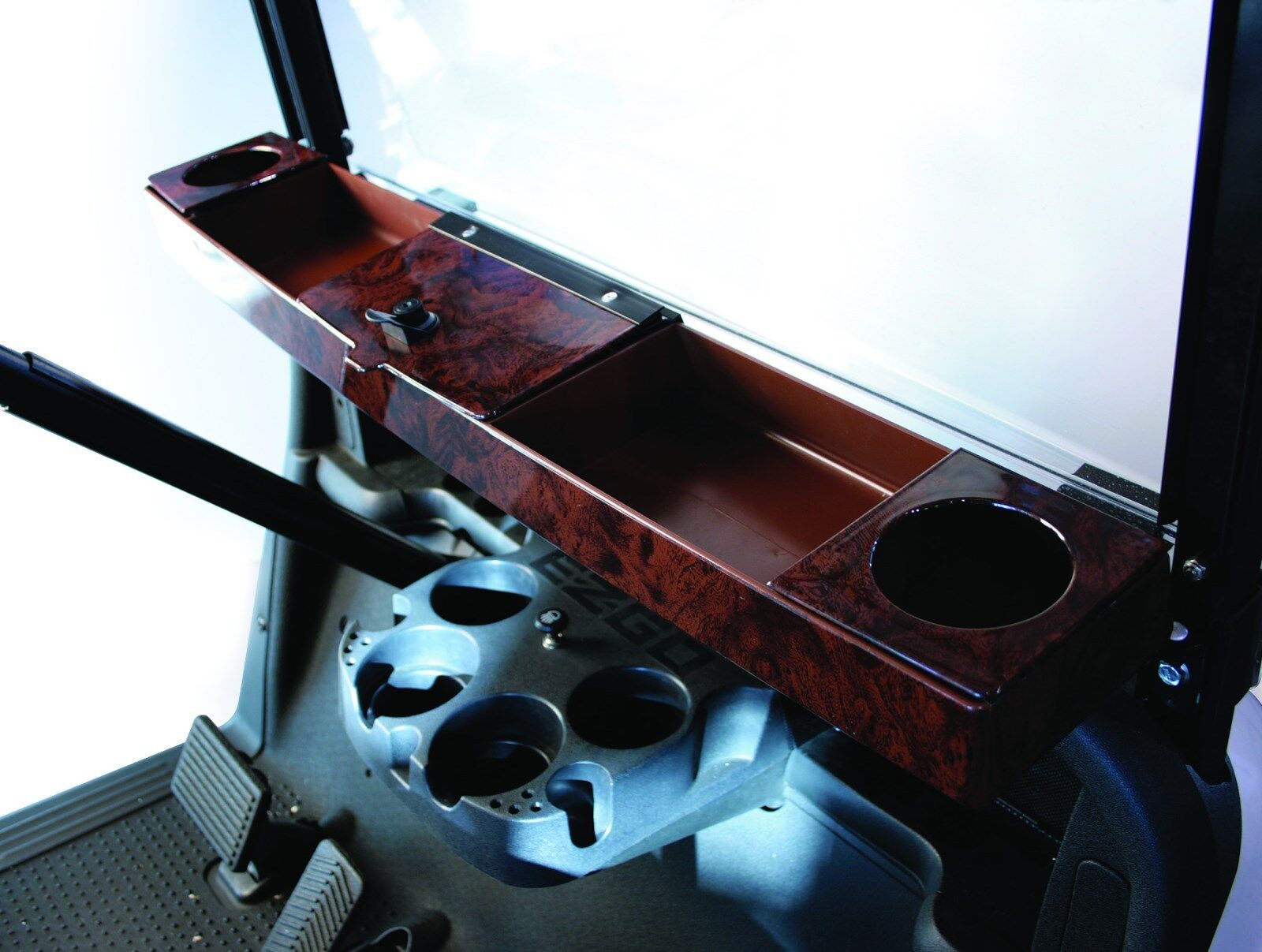 Golf Cart Universal Woodgrain Dashboard Tray Organizer For Club Car EZ