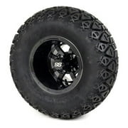 Golf Cart Wheels and Tires Combo - 10" Storm Trooper Painted Black - Set of 4