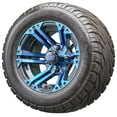 thumbnail image 1 of Golf Cart Wheels and Tires Combo - 12" RHOX RX334 Black and Blue - Set of 4, 1 of 3