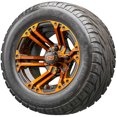 thumbnail image 1 of Golf Cart Wheels and Tires Combo - 12" RHOX RX334 Black and Orange - Set of 4, 1 of 3